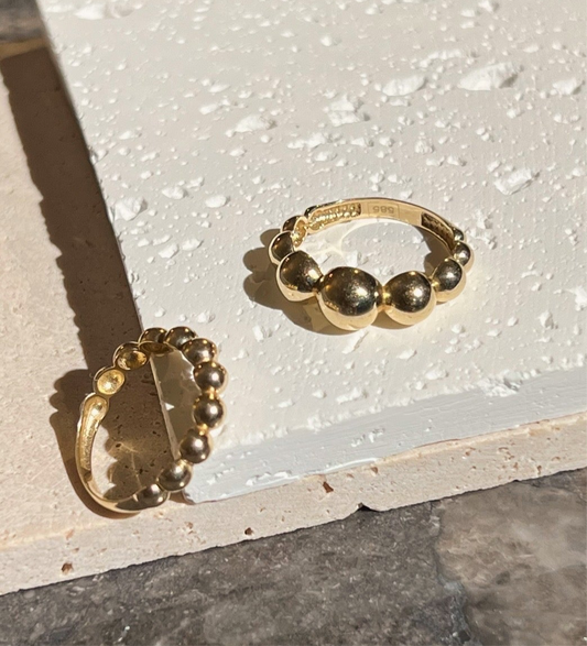 14K Small Yellow Gold Bubble ring size 7