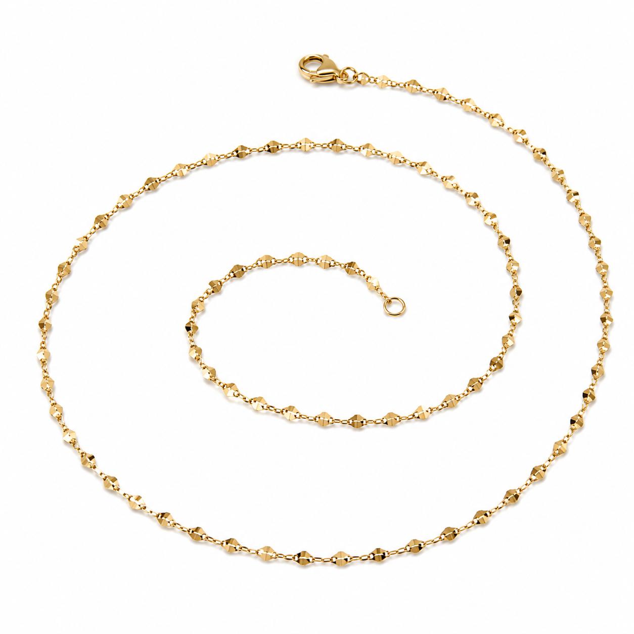 14K Real Gold Necklace Shimmery Chain Necklace 18"