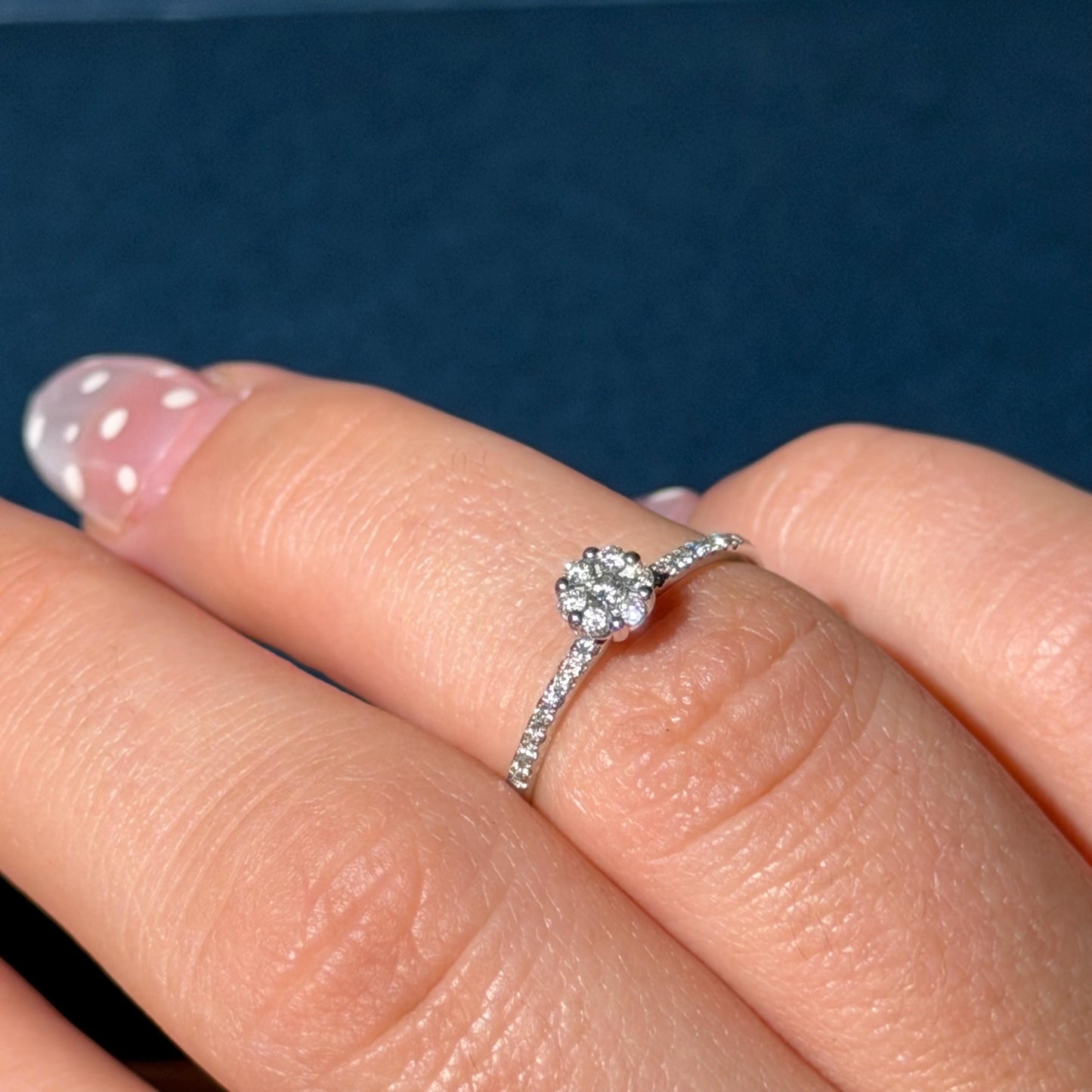 14K Real Solid Gold Natural Diamond Ring .20 CTW Size 7 marked