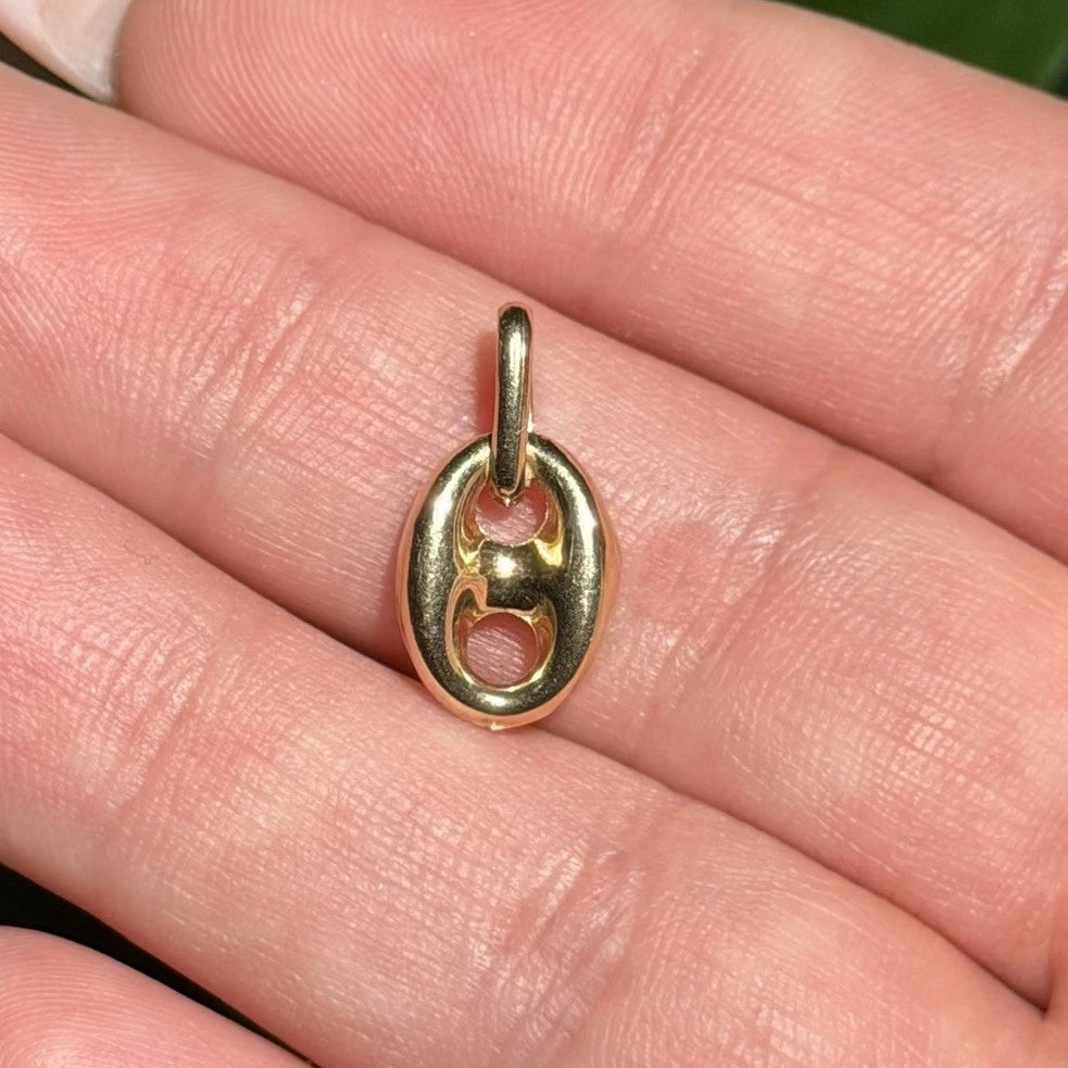 14K Real Solid gold 10mm Wide Charm