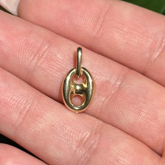 14K Real Solid gold 10mm Wide Charm