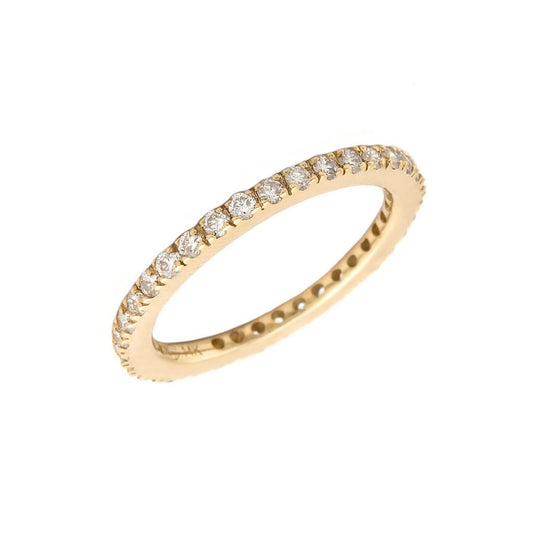 14K Yellow Gold Eternity Prong Diamond Ring