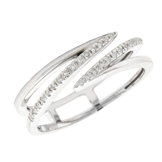 14K White Gold Pave Diamond Size 7 Ring