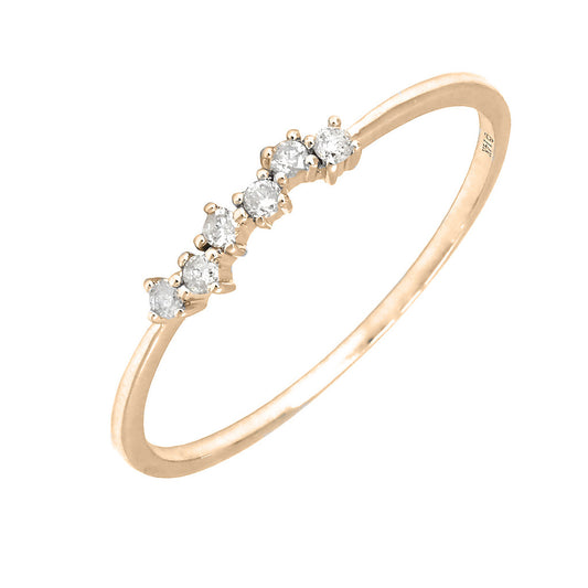 14K Yellow Gold Natural Diamond Ring size 6.5