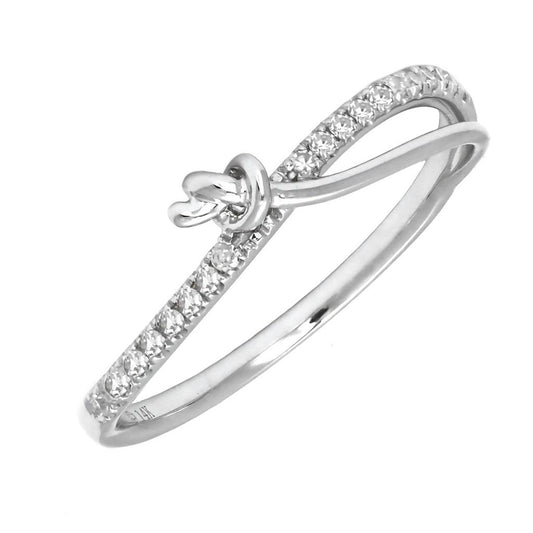 14K White Gold Natural Diamond Size 6.5" Ring