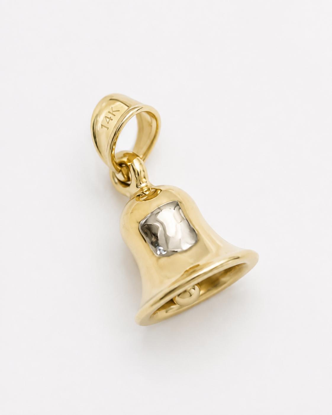 14K Real Gold Bell charm pendant