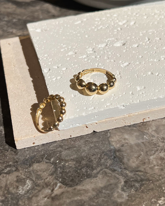 14K Large Yellow Gold Bubble ring size 7