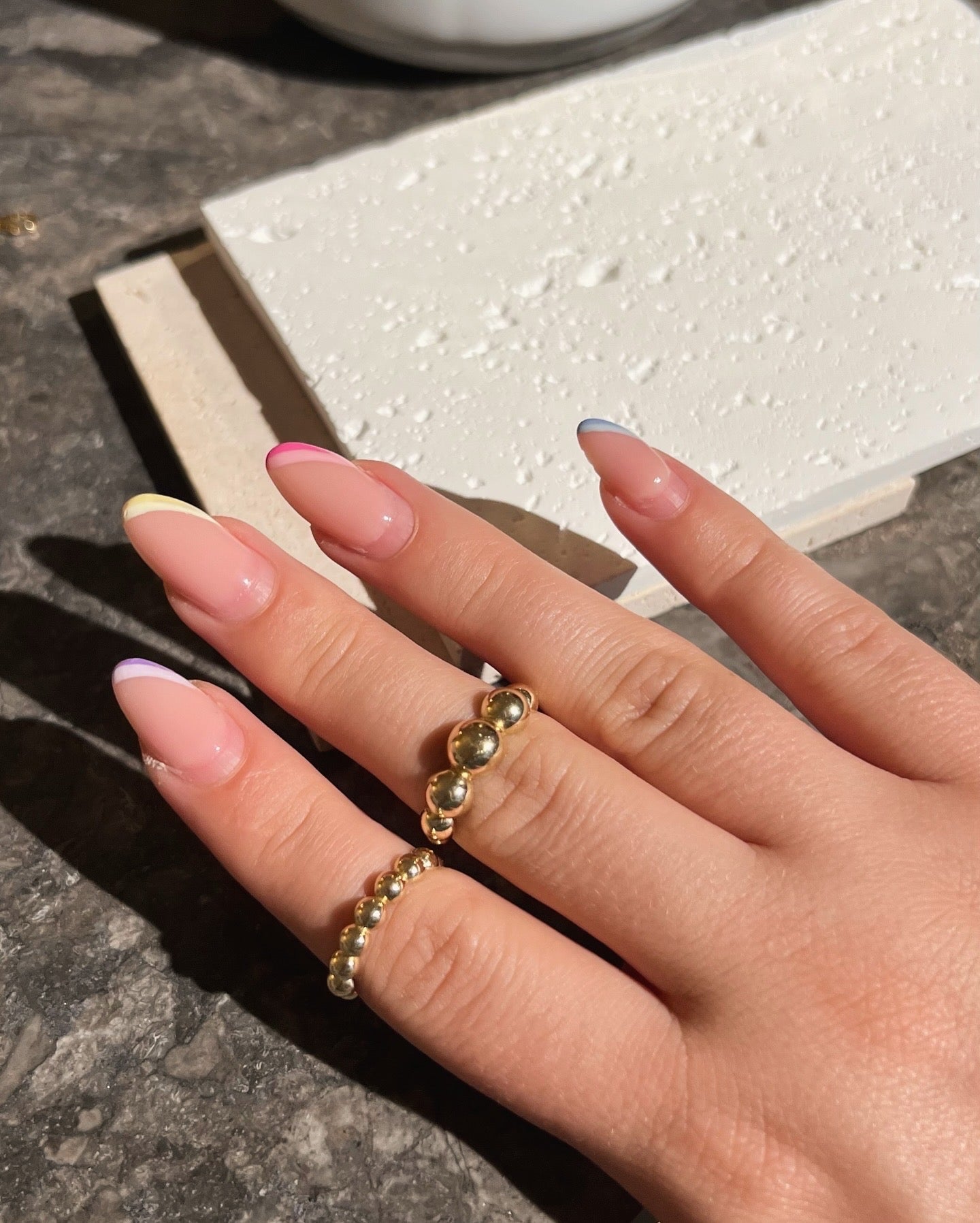 14K Small Yellow Gold Bubble ring size 7