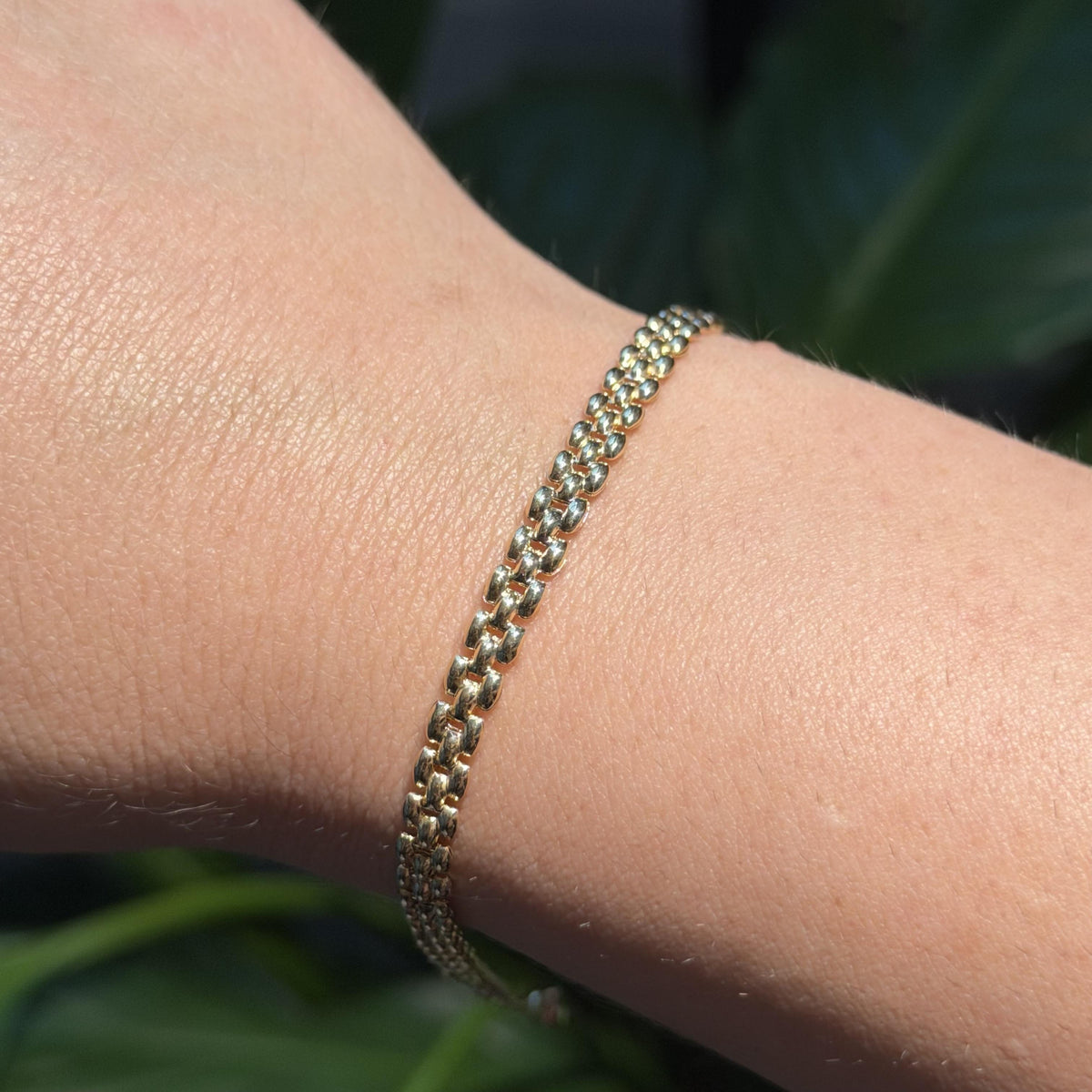 10K Real Gold 5mm Puffy Link Bracelet 8"