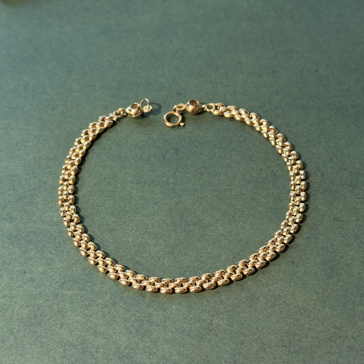 10K Real Gold 5mm Puffy Link Bracelet 8"