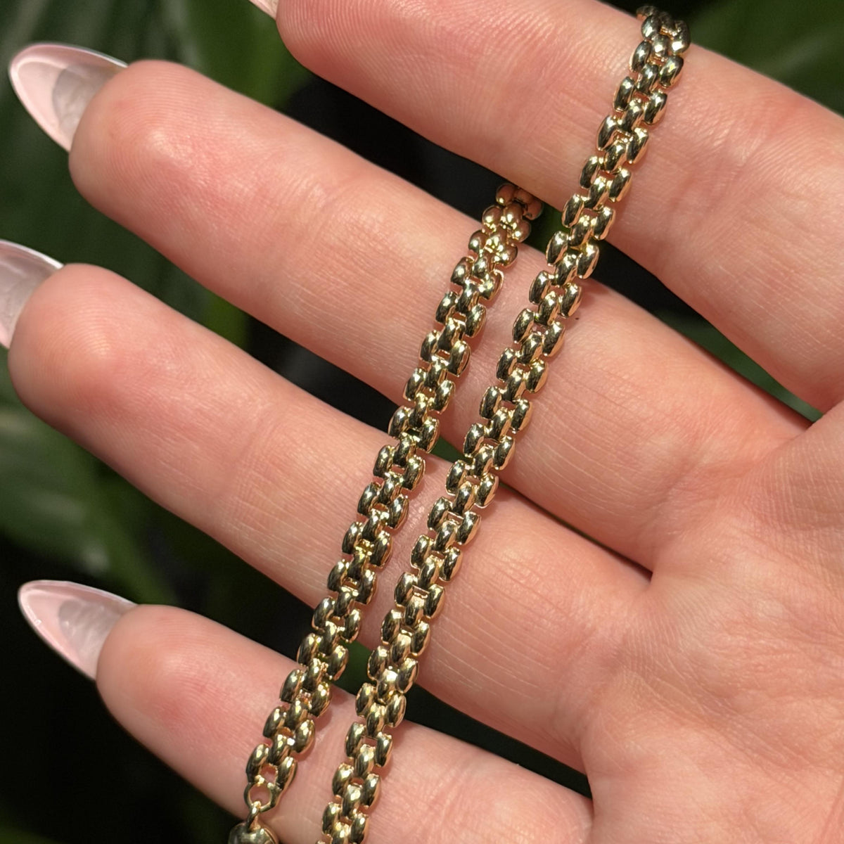 10K Real Gold 5mm Puffy Link Bracelet 8"
