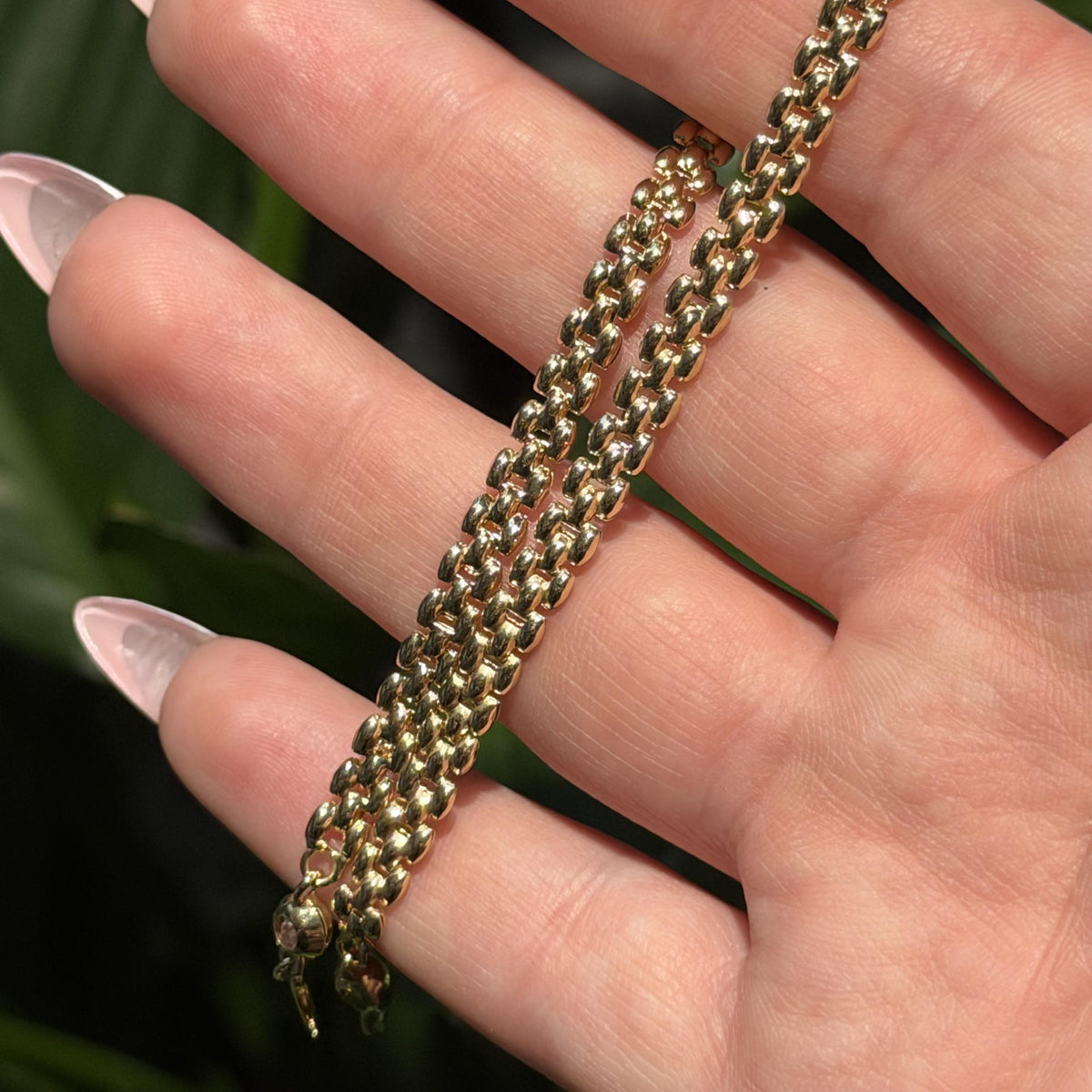 10K Real Gold 5mm Puffy Link Bracelet 8"