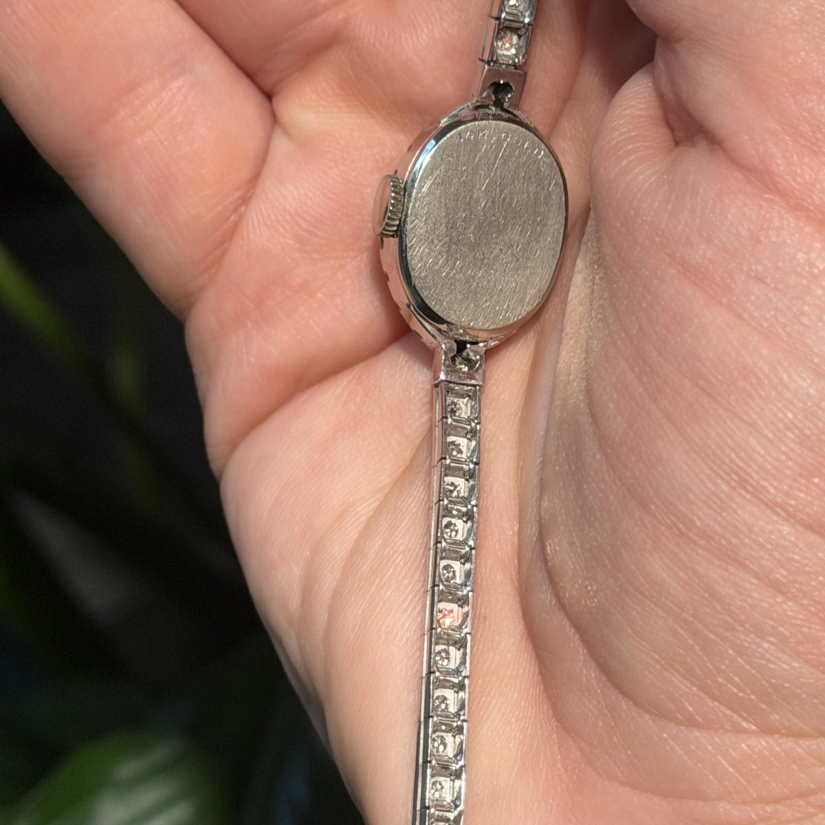 Vintage Rolex Ladies  14K Gold Natural Diamond Cocktail Watch 6.5"