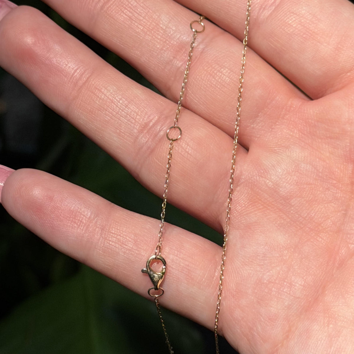 14K Solid Gold Yellow Hamsa Hand Natural Diamond Necklace 16"-18"