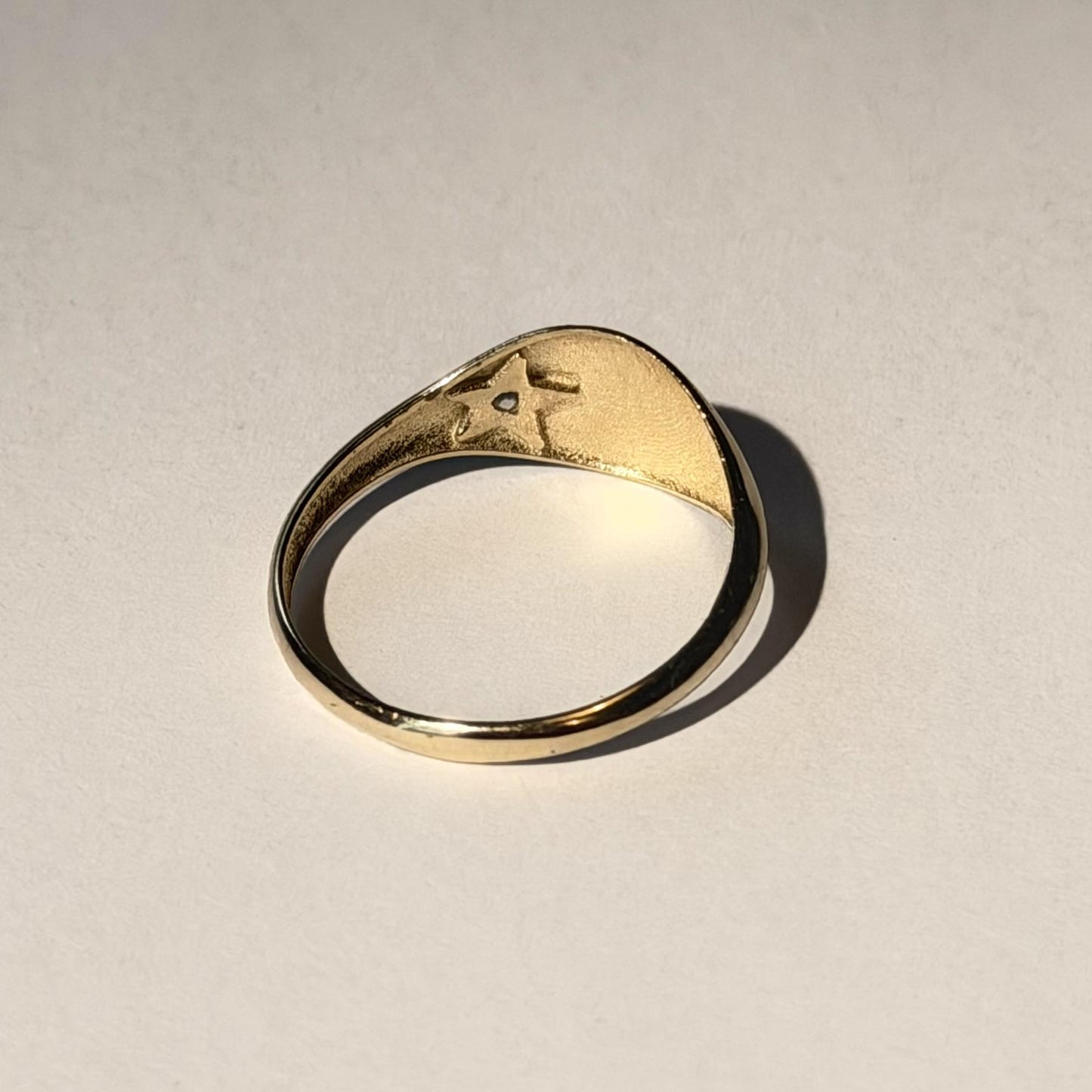 10K Real Yellow Gold Cubic Zirconia Ring Size 7