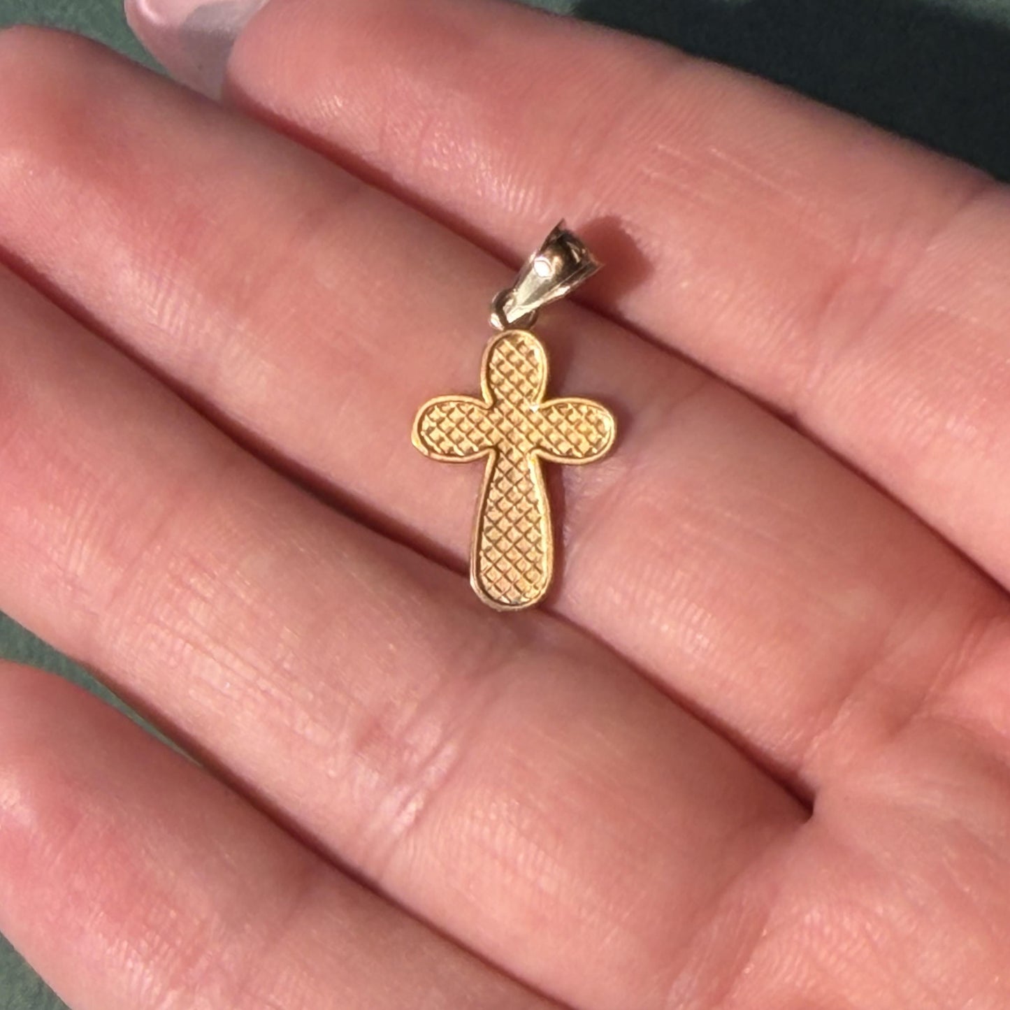 14K Real Yellow Gold Jesus Christ Cross Pendant
