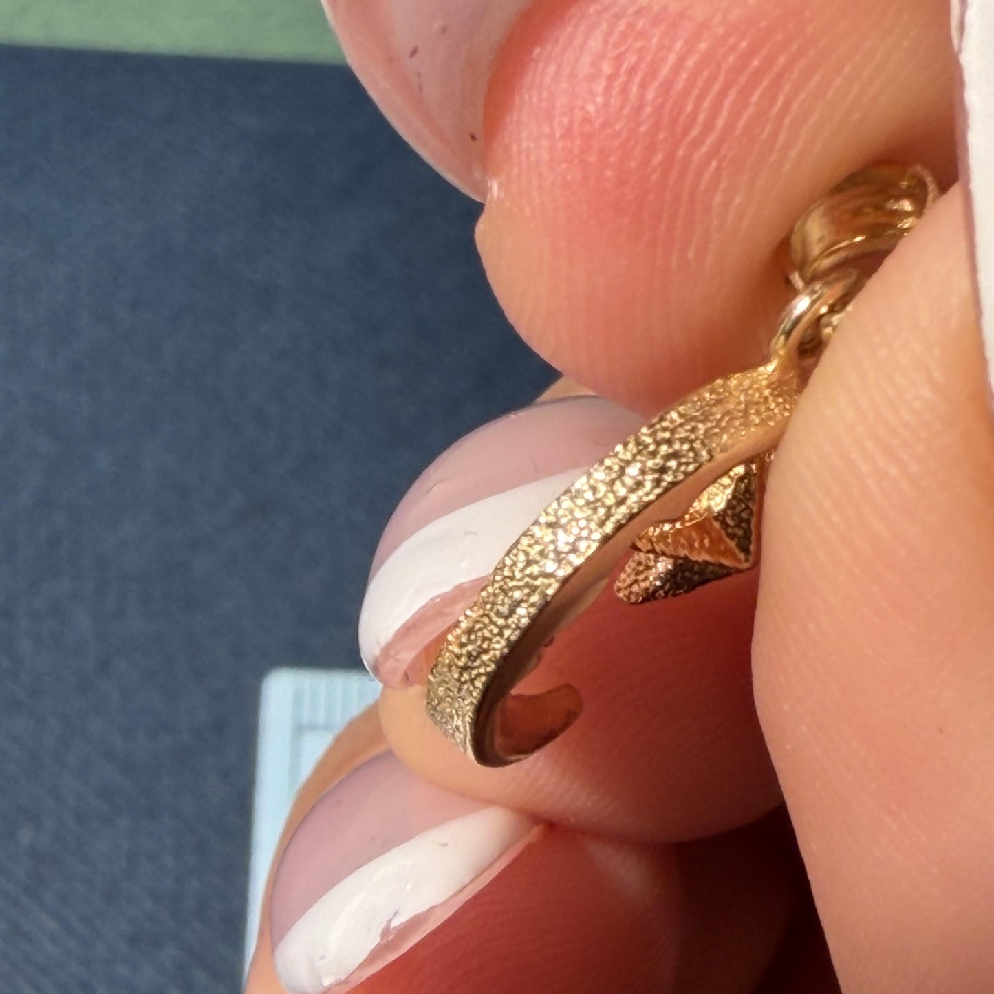 14K Real Yellow Gold Moon & Star Pendant 20mm